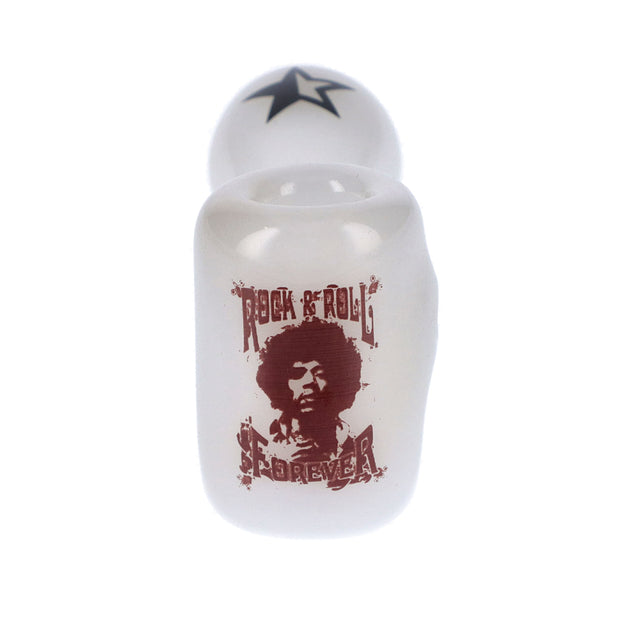 Rock Legends Jimi Rock On Sherlock Pipe White 4 in.