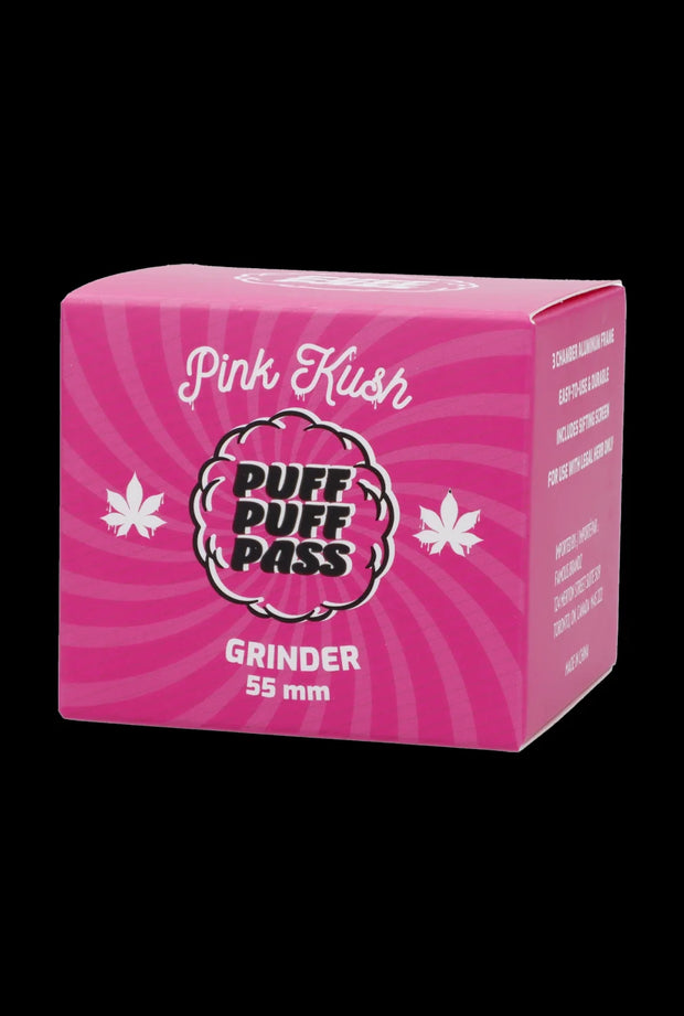 PUFF PUFF PASS PINK KUSH 55MM 3 STAGE STRAIN GRINDER