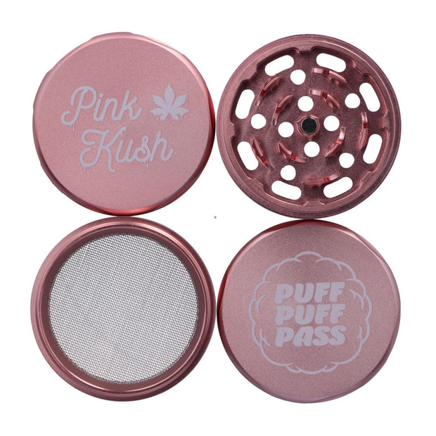 PUFF PUFF PASS PINK KUSH 55MM 3 STAGE STRAIN GRINDER