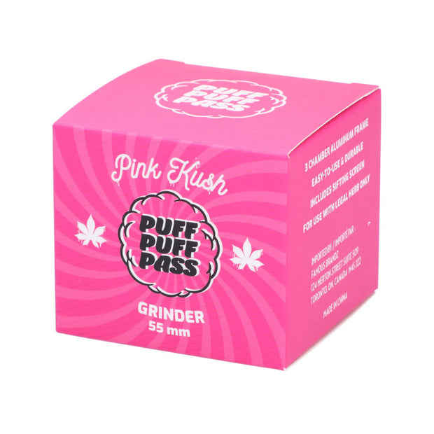 PUFF PUFF PASS PINK KUSH 55MM 3 STAGE STRAIN GRINDER