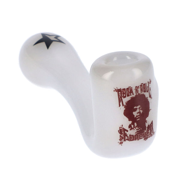 Rock Legends Jimi Rock On Sherlock Pipe White 4 in.