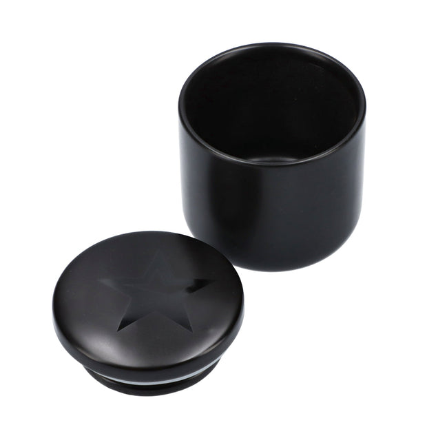 Famous-Stash Jar with Ceramic Lid-Black-Small 200ml